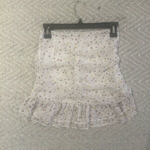 LA HEARTS FLORAL WHITE SKIRT